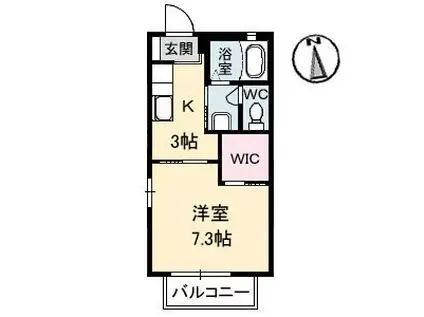 グリーンビュー A棟(1K/2階)の間取り写真