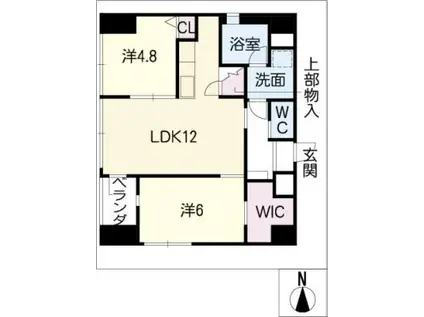 AZMOND(2LDK/8階)の間取り写真