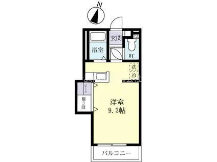 巡見アパート C棟(1K/1階)の間取り写真