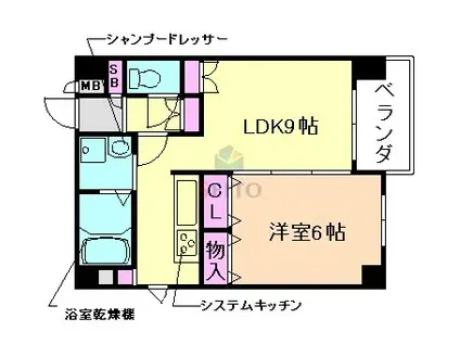 スプルース・ネスト(1LDK/4階)の間取り写真