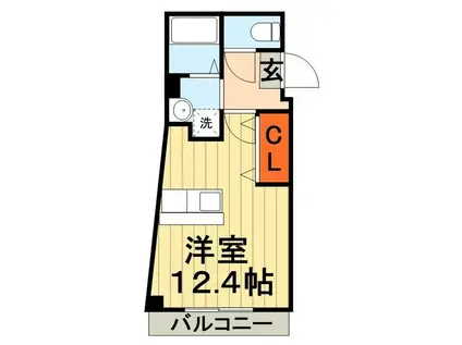 ブライトコート(1K/4階)の間取り写真