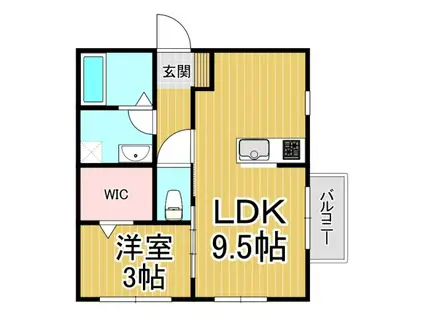 グリーンエイト小林(1LDK/1階)の間取り写真