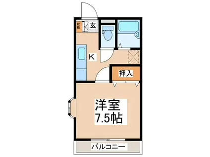 ハイツなかざわ(1K/2階)の間取り写真