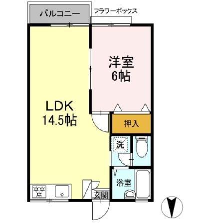 Mコーポ(1LDK/2階)の間取り写真