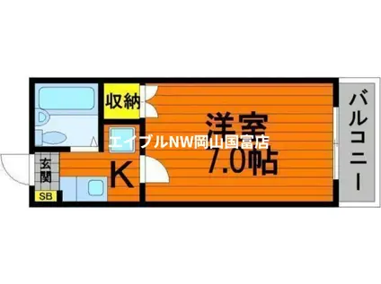 ハピネスコートII(1K/1階)の間取り写真