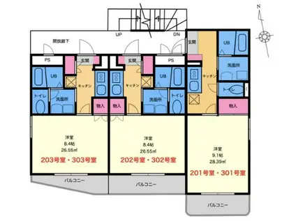 SECURITY MANSION 0611(1K/2階)の間取り写真