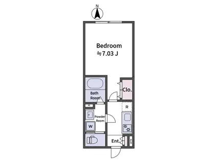 ALATO OYAMAII(1K/1階)の間取り写真