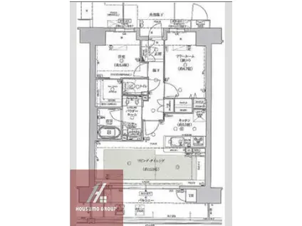 プレミスト靭本町(1SLDK/16階)の間取り写真