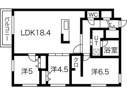 ZABO HILLS 南山鼻(3LDK/5階)の間取り写真