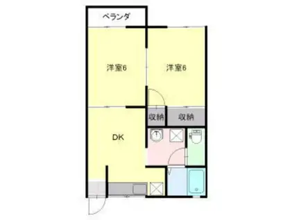 フレグランス藤原(2DK/1階)の間取り写真