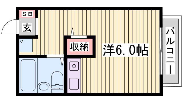 パレス苫編2番館(ワンルーム/2階)の間取り写真