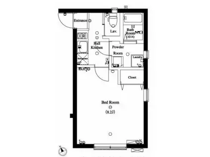 GRAN REGINA西新宿(1K/1階)の間取り写真