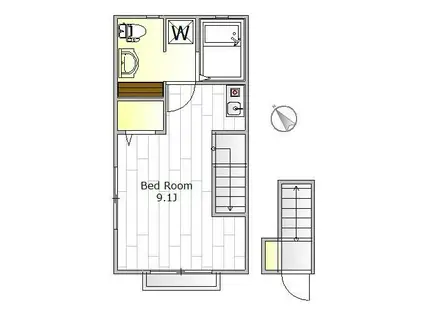 シャイニング駒沢(ワンルーム/2階)の間取り写真