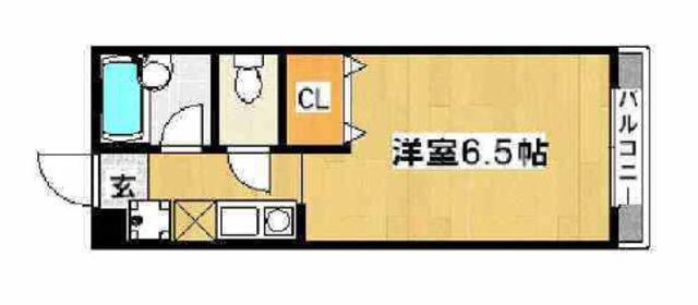 メゾン北花田(ワンルーム/3階)の間取り写真