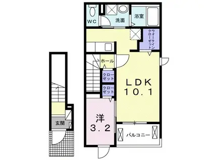 KAORUB(1LDK/2階)の間取り写真
