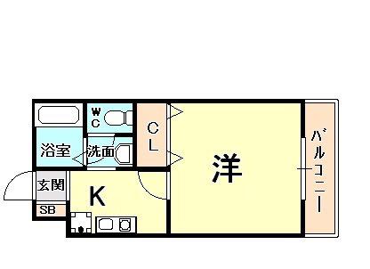 リブレメゾン甲東園エスト(1K/1階)の間取り写真