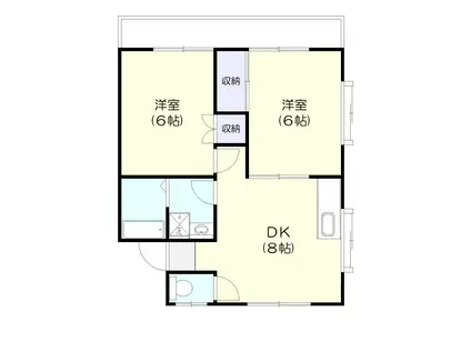 グレース茂原II(2DK/2階)の間取り写真