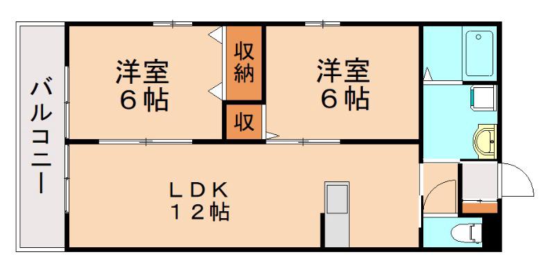 コートデコ(2LDK/2階)の間取り写真