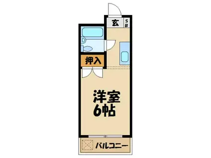 ハイランド伊藤(1K/2階)の間取り写真