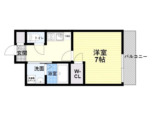 GARDENIA鶴見(1K/13階)の間取り写真