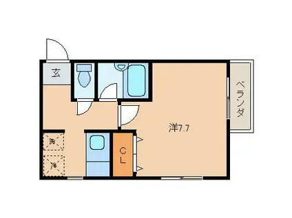 JR横浜線 古淵駅 徒歩20分 4階建 築18年(1K/2階)の間取り写真