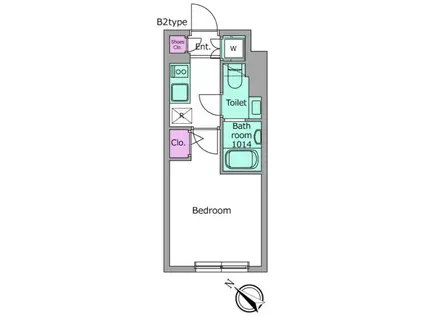 ラクラス南行徳(1K/4階)の間取り写真