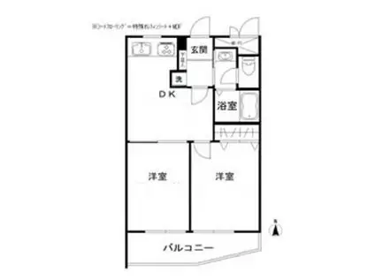 碑文谷メゾン(2DK/3階)の間取り写真