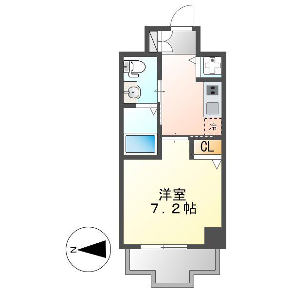 ヴァンデュール名古屋御器所(1K/3階)の間取り写真