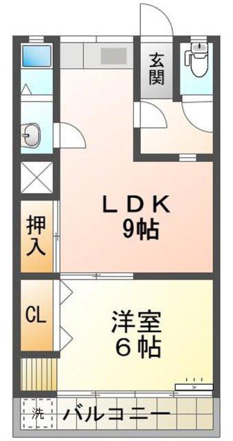 網干コーポ(1LDK/1階)の間取り写真