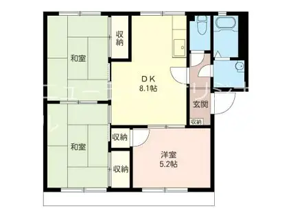 サンシャインタウンA(3DK/2階)の間取り写真