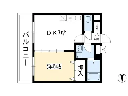 アストロプラザI(1DK/3階)の間取り写真