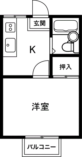 コーポサンヨー(1K/1階)の間取り写真