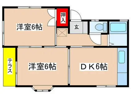 コートM1(2DK/1階)の間取り写真