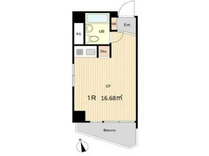 マノア玉川第3(ワンルーム/4階)の間取り写真