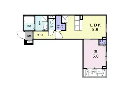 LAS.T.Y.K.ビルヂング(1LDK/2階)の間取り写真