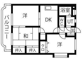 エトワール弐番街壱号館(3DK/3階)の間取り写真
