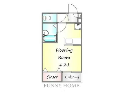 セレハイム(ワンルーム/1階)の間取り写真