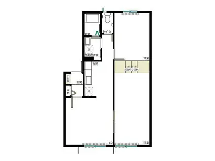 カルティエ・グラシュー(2LDK/2階)の間取り写真