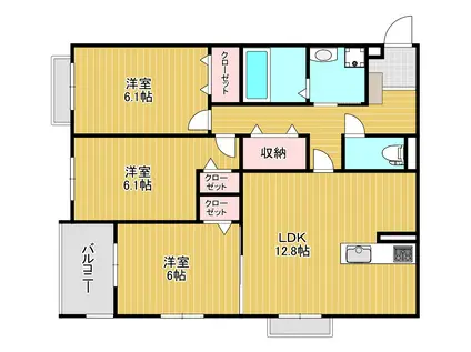 LA PAUSE ATAGO(3LDK/2階)の間取り写真