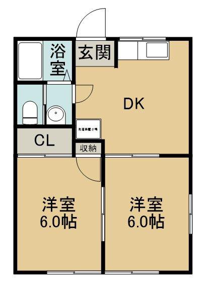 けやき台ハイツ(2DK/1階)の間取り写真