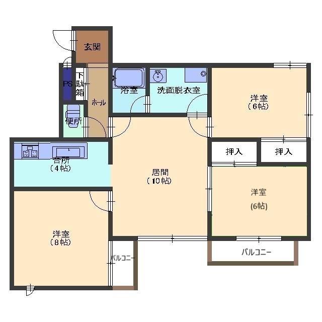 パークコート昭和町(3LDK/2階)の間取り写真