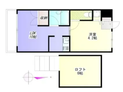 プリンスヴィル立川(1LDK/2階)の間取り写真