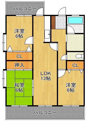 グレートハウス晩餐館(3LDK/12階)の間取り写真