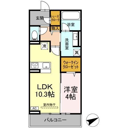 CE IL SOLE(1LDK/2階)の間取り写真