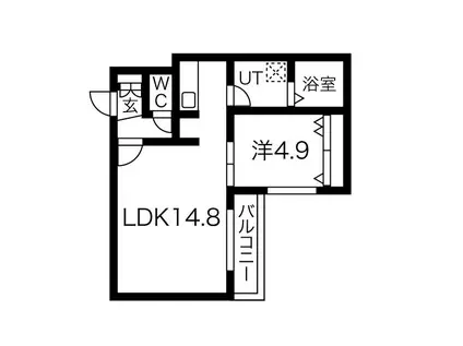 ZABO HILLS KITAMARUYAMA(1LDK/1階)の間取り写真