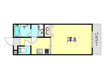 EHAKO板宿ヒルサイド(1K/2階)の間取り写真
