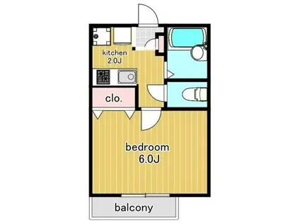 ARTハイツI(1K/2階)の間取り写真