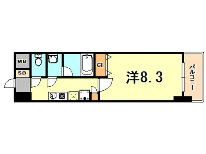 WILLDO三宮イースト(1K/5階)の間取り写真