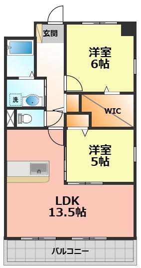 サンファミリア(2LDK/4階)の間取り写真