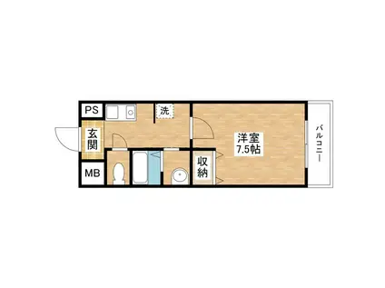 エクセレント吉田(1K/3階)の間取り写真